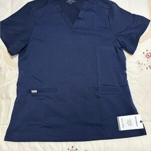 Navy Blue Scrub Top